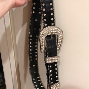 Black rhinestone belt